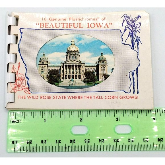 Iowa Tourist Booklet of 10 Genuine Plastichromes Vintage Travel Souvenir - Picture 2 of 12